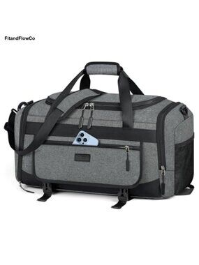 55L Gym Duffel Bag with Shoe Compartment & Wet Pocket Water Resistant